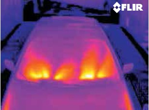 汽車擋風(fēng)玻璃紅外圖